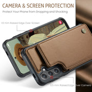 For Samsung Galaxy S25 5G CaseMe C22 Card Slots Holder RFID Anti-theft Phone Case(Brown)