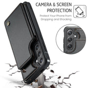 For Samsung Galaxy S25+ 5G CaseMe C22 Card Slots Holder RFID Anti-theft Phone Case(Black)