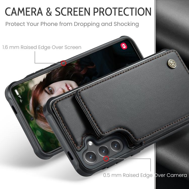 For Samsung Galaxy S25+ 5G CaseMe C22 Card Slots Holder RFID Anti-theft Phone Case(Black)