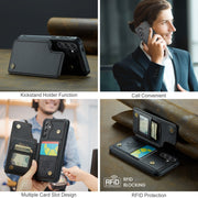 For Samsung Galaxy S25+ 5G CaseMe C22 Card Slots Holder RFID Anti-theft Phone Case(Black)