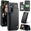 For Samsung Galaxy S25+ 5G CaseMe C22 Card Slots Holder RFID Anti-theft Phone Case(Black) - Galaxy S25+ 5G Cases by CaseMe | Online Shopping South Africa | PMC Jewellery | Buy Now Pay Later Mobicred