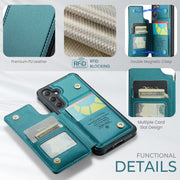 For Samsung Galaxy S25+ 5G CaseMe C22 Card Slots Holder RFID Anti-theft Phone Case(Green)