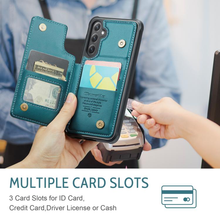 For Samsung Galaxy S25+ 5G CaseMe C22 Card Slots Holder RFID Anti-theft Phone Case(Green)
