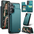 For Samsung Galaxy S25+ 5G CaseMe C22 Card Slots Holder RFID Anti-theft Phone Case(Green) - Galaxy S25+ 5G Cases by CaseMe | Online Shopping South Africa | PMC Jewellery | Buy Now Pay Later Mobicred