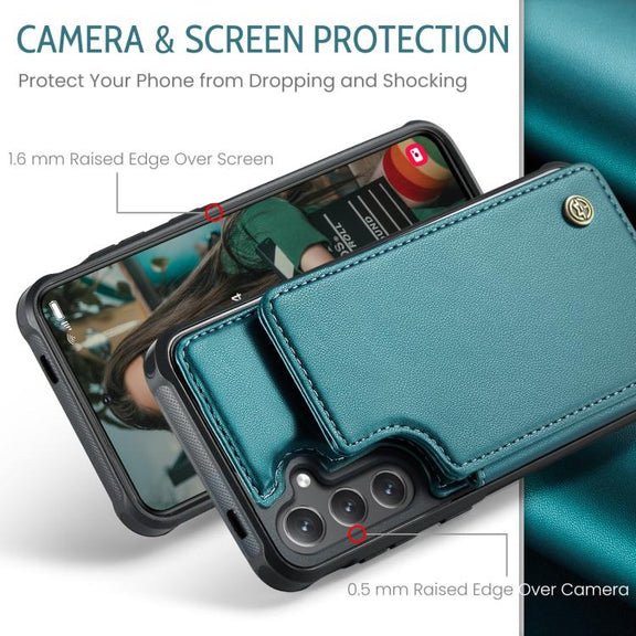 For Samsung Galaxy S25+ 5G CaseMe C22 Card Slots Holder RFID Anti-theft Phone Case(Green)