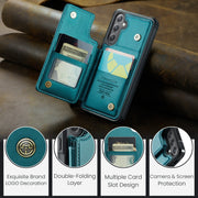 For Samsung Galaxy S25+ 5G CaseMe C22 Card Slots Holder RFID Anti-theft Phone Case(Green)