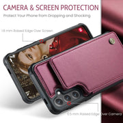 For Samsung Galaxy S25+ 5G CaseMe C22 Card Slots Holder RFID Anti-theft Phone Case(Red)
