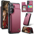 For Samsung Galaxy S25+ 5G CaseMe C22 Card Slots Holder RFID Anti-theft Phone Case(Red) - Galaxy S25+ 5G Cases by CaseMe | Online Shopping South Africa | PMC Jewellery | Buy Now Pay Later Mobicred
