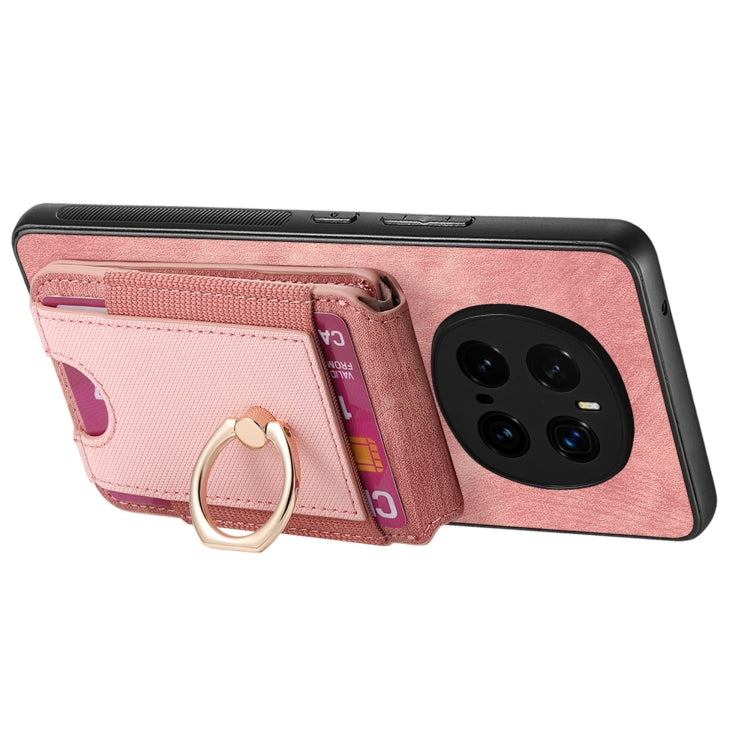 For Honor Magic7 Pro Retro Splitable Magnetic Stand Card Bag Leather Phone Case(Pink)