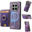 For Honor Magic7 Pro Retro Splitable Magnetic Stand Card Bag Leather Phone Case(Purple) - free shipping - PMC TechLife - Order now!