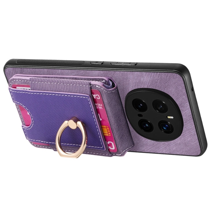 For Honor Magic7 Pro Retro Splitable Magnetic Stand Card Bag Leather Phone Case(Purple)