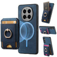 For Honor Magic7 Pro Retro Splitable Magnetic Stand Card Bag Leather Phone Case(Blue) - Honor Cases by PMC TechLife | Online Shopping South Africa | PMC TechLife | Buy Now Pay Later Mobicred