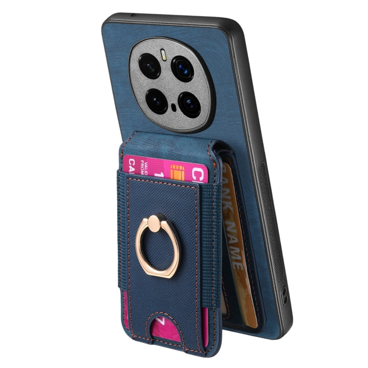 For Honor Magic7 Pro Retro Splitable Magnetic Stand Card Bag Leather Phone Case(Blue)