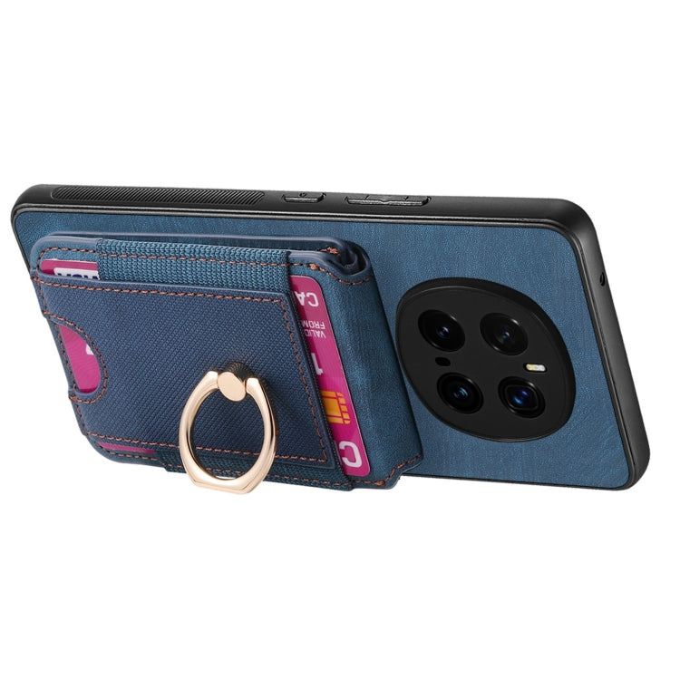 For Honor Magic7 Pro Retro Splitable Magnetic Stand Card Bag Leather Phone Case(Blue)