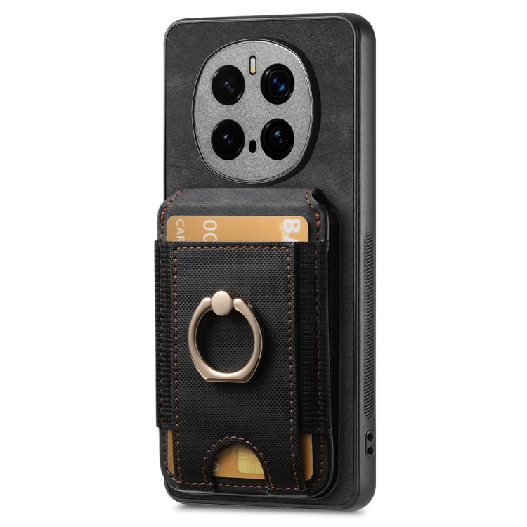For Honor Magic7 Pro Retro Splitable Magnetic Stand Card Bag Leather Phone Case(Black)