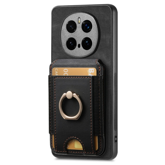 For Honor Magic7 Pro Retro Splitable Magnetic Stand Card Bag Leather Phone Case(Black)