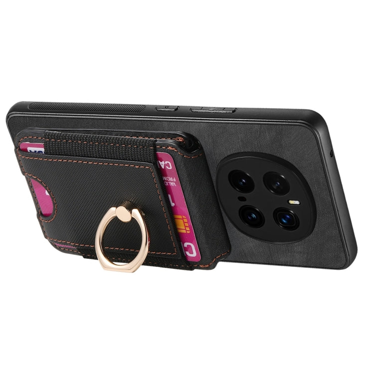 For Honor Magic7 Pro Retro Splitable Magnetic Stand Card Bag Leather Phone Case(Black)