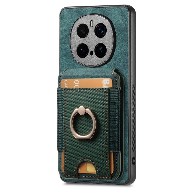 For Honor Magic7 Pro Retro Splitable Magnetic Stand Card Bag Leather Phone Case(Green)