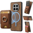 For Honor Magic7 Pro Retro Splitable Magnetic Stand Card Bag Leather Phone Case(Brown) - free shipping - PMC TechLife - Order now!