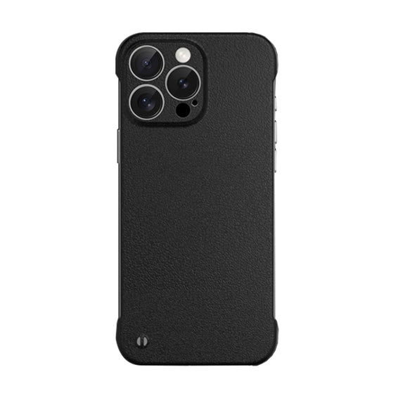 For iPhone 16 Pro Frameless Litchi Texture PC Phone Case(Graphite Black)