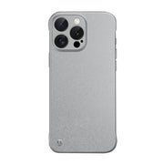 For iPhone 16 Pro Frameless Litchi Texture PC Phone Case(Titanium Silver)
