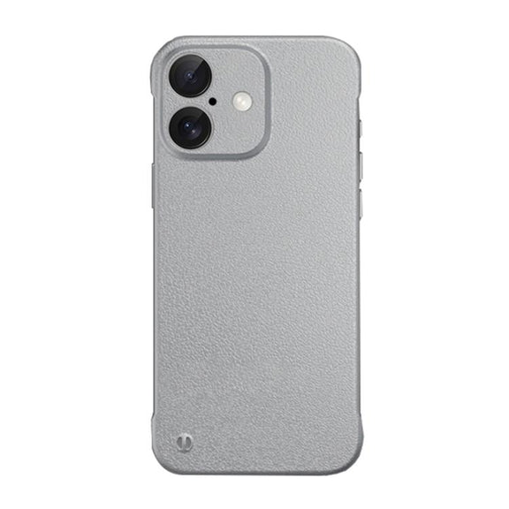 For iPhone 16 Plus Frameless Litchi Texture PC Phone Case(Titanium Silver)