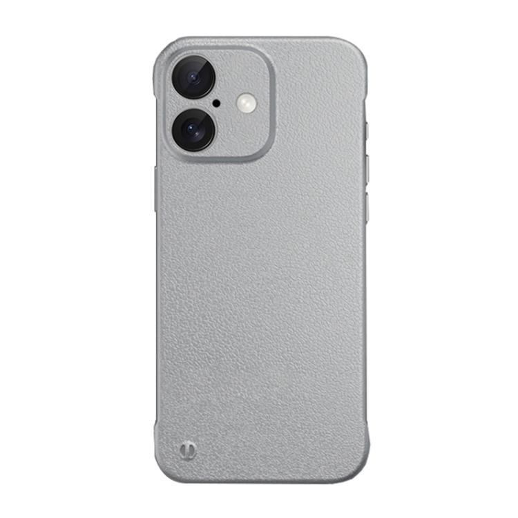 For iPhone 16 Frameless Litchi Texture PC Phone Case(Titanium Silver)