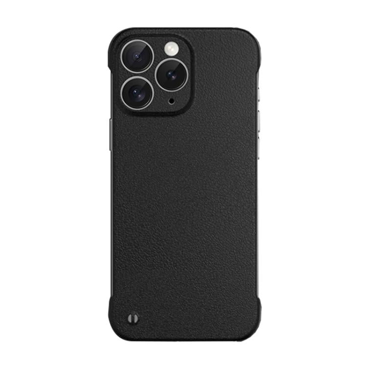 For iPhone 11 Pro Max Frameless Litchi Texture PC Phone Case(Graphite Black)