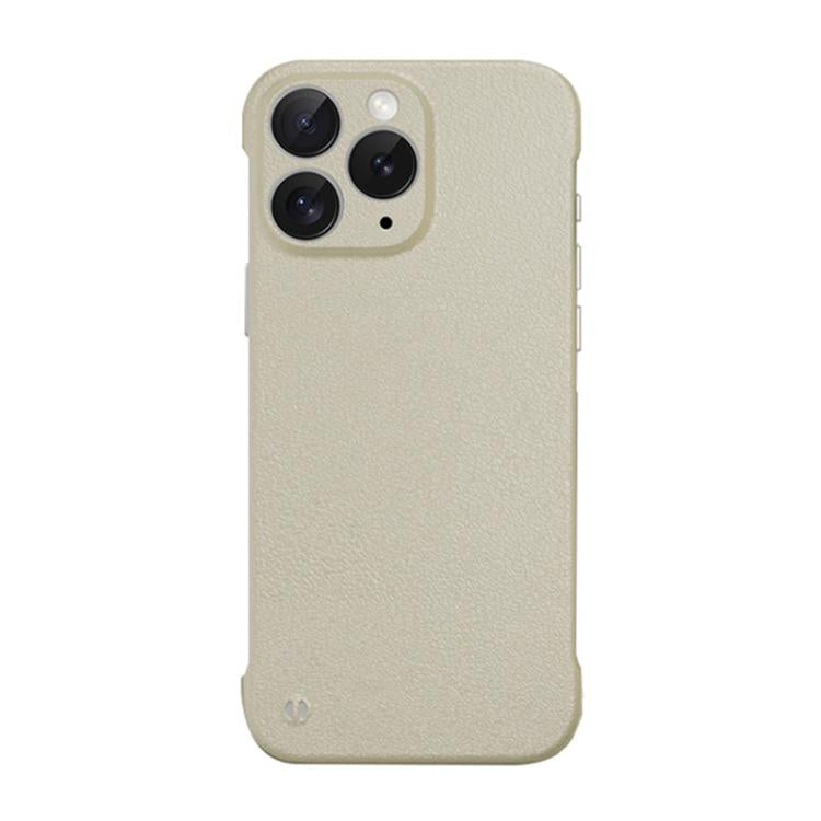 For iPhone 11 Pro Frameless Litchi Texture PC Phone Case(Light Yellow)