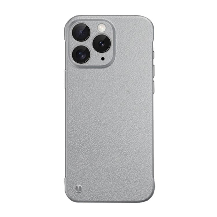 For iPhone 11 Pro Frameless Litchi Texture PC Phone Case(Titanium Silver)