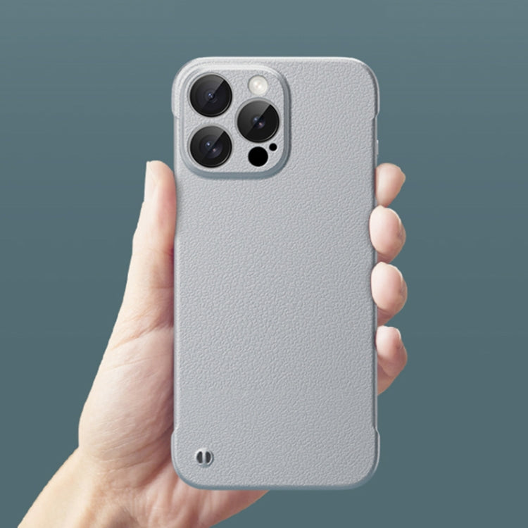 For iPhone 14 Plus Frameless Litchi Texture PC Phone Case(Orange)