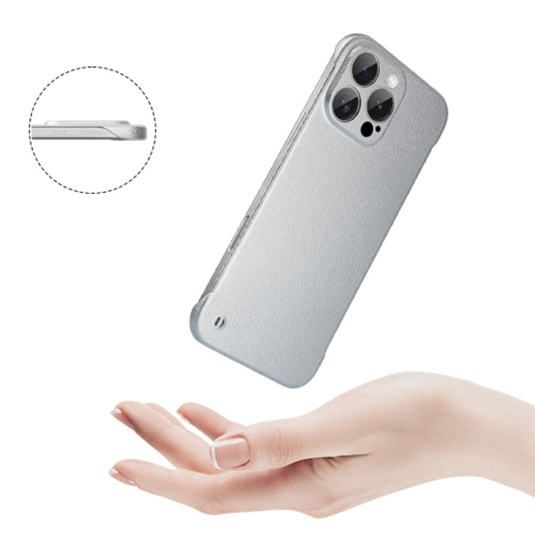 For iPhone 15 Frameless Litchi Texture PC Phone Case(Orange)