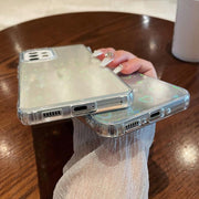 For Samsung Galaxy S25 5G Laser Heart Clear TPU Shockproof Phone Case(Transparent White)