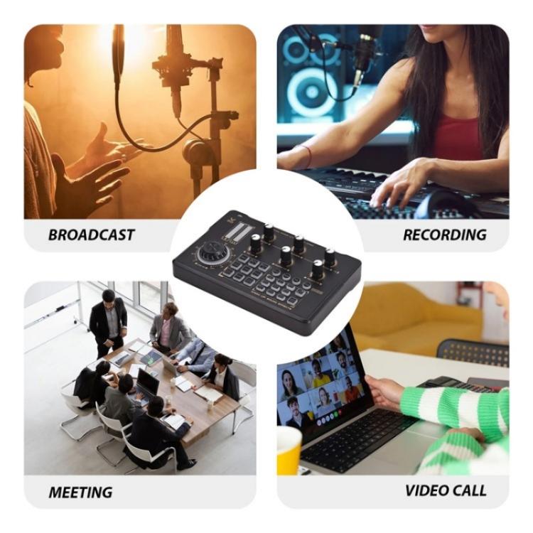 V80 For Mobile Phone Computer Portable Live Streaming Karaoke Sound Card Mixer