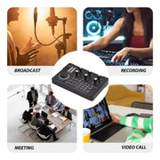 V80 For Mobile Phone Computer Portable Live Streaming Karaoke Sound Card Mixer