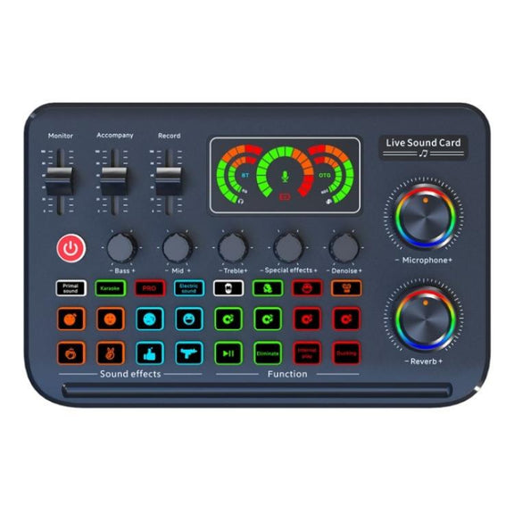 F996 Max Live Streaming / Gaming / Singing Audio Mixer USB Microphone Sound Card