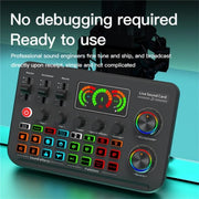 F996 Max Live Streaming / Gaming / Singing Audio Mixer USB Microphone Sound Card