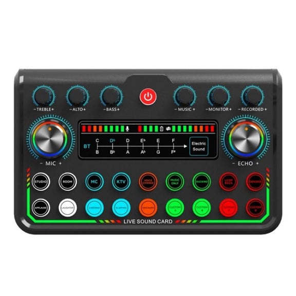 P99 Live Streaming Sound Card with DJ Mixer Voice Converter Audio Mixer