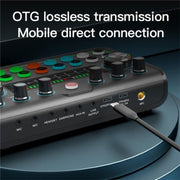 P99 Live Streaming Sound Card with DJ Mixer Voice Converter Audio Mixer