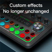 P99 Live Streaming Sound Card with DJ Mixer Voice Converter Audio Mixer