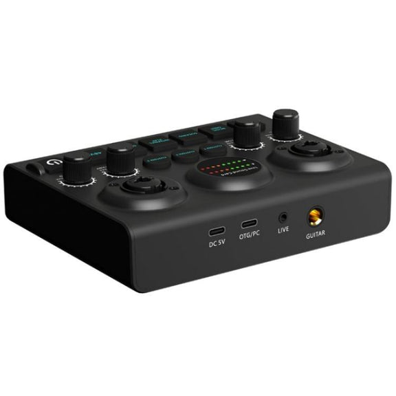 F10 48V Live Streaming Sound Card Audio Mixer Phantom Power Mixer