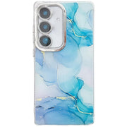 For Samsung Galaxy S25 5G Electroplated Marble Texture Phone Case(Blue Green M9)