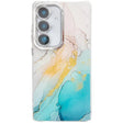 For Samsung Galaxy S25 5G Electroplated Marble Texture Phone Case(Yellow Green M13) - Galaxy S25 5G Cases by PMC Jewellery | Online Shopping South Africa | PMC Jewellery | Buy Now Pay Later Mobicred