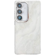 For Samsung Galaxy S25+ 5G Electroplated Marble Texture Phone Case(White M8)