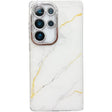 For Samsung Galaxy S25 Ultra 5G Electroplated Marble Texture Phone Case(Gold White M1) - Galaxy S25 Ultra 5G Cases by PMC Jewellery | Online Shopping South Africa | PMC Jewellery | Buy Now Pay Later Mobicred