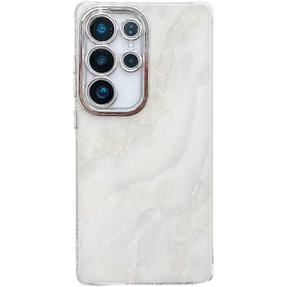 For Samsung Galaxy S25 Ultra 5G Electroplated Marble Texture Phone Case(White M8)