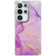 For Samsung Galaxy S25 Ultra 5G Electroplated Marble Texture Phone Case(Gold Purple Red M15) - Galaxy S25 Ultra 5G Cases by PMC Jewellery | Online Shopping South Africa | PMC Jewellery | Buy Now Pay Later Mobicred