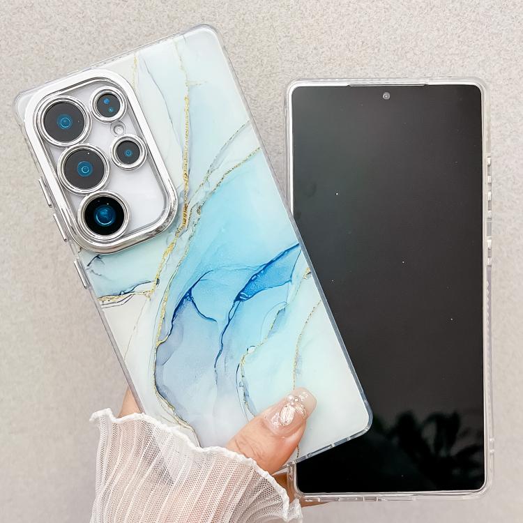For Samsung Galaxy S25 Ultra 5G Electroplated Marble Texture Phone Case(Red M7)