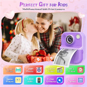 E8 2.4 Inch Screen Photo Printing Video Recorder Multifunctional Kids Dual Lens Camera(Purple)