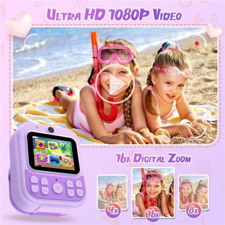 E8 2.4 Inch Screen Photo Printing Video Recorder Multifunctional Kids Dual Lens Camera(Pink)